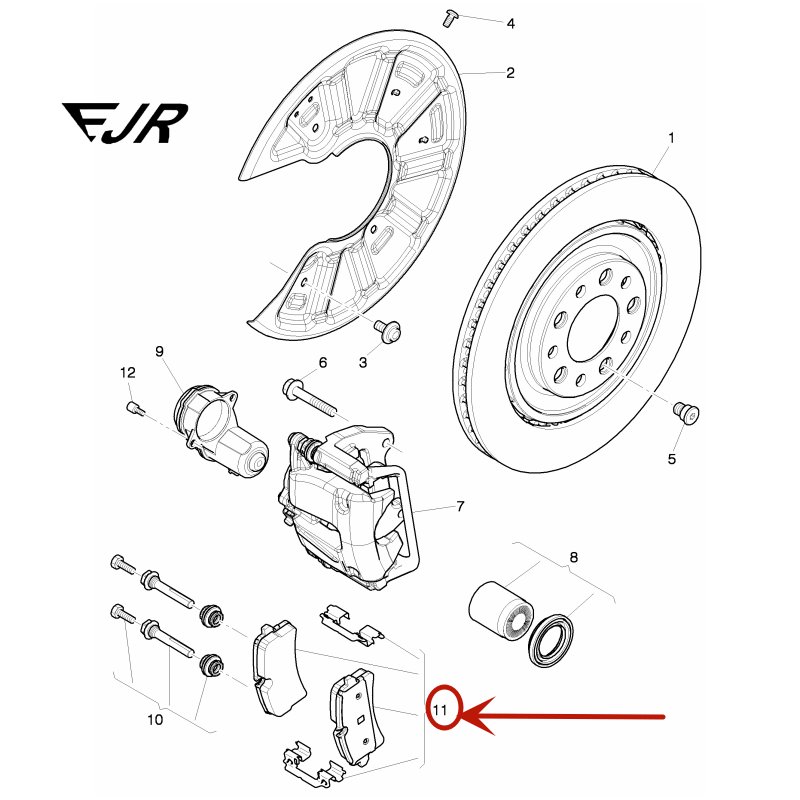 Rear Brake Pads for Bentley Mulsanne (1 Set) OEM 3Y0698451B 3Y0698451D 3Y0698451