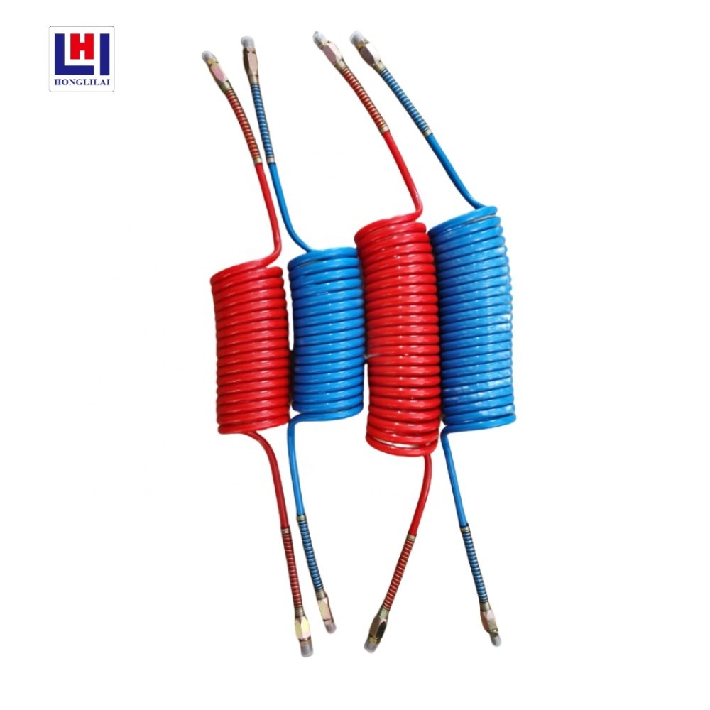 Universal Auto Trailer Truck Pneumatic Air Brake PA12 Tube 22 Turns 28 Turns Spiral Coil Nylon Hose