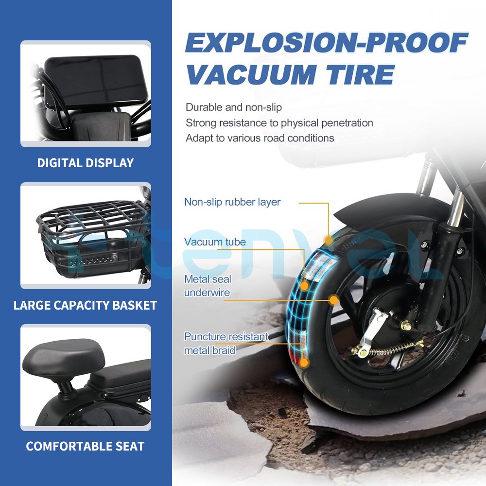 Customized Wholesale Adults Electric Mobility Bike 48V Power Lead-acid Battery Motor Electric Scooter City Bicycle Road E Bike