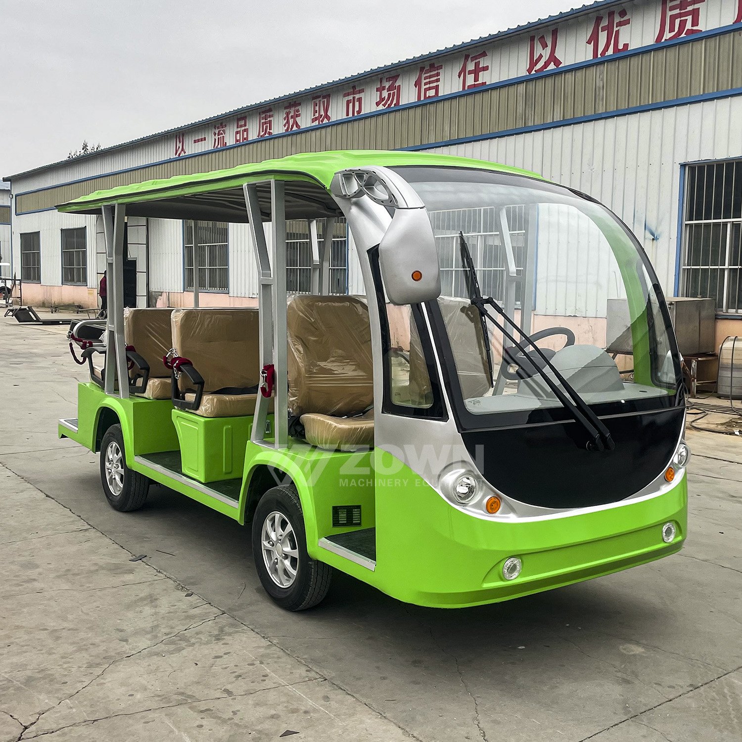 11 Seater Solar Sightseeing Bus Car Electric Shuttle Passenger School Bus for Sale