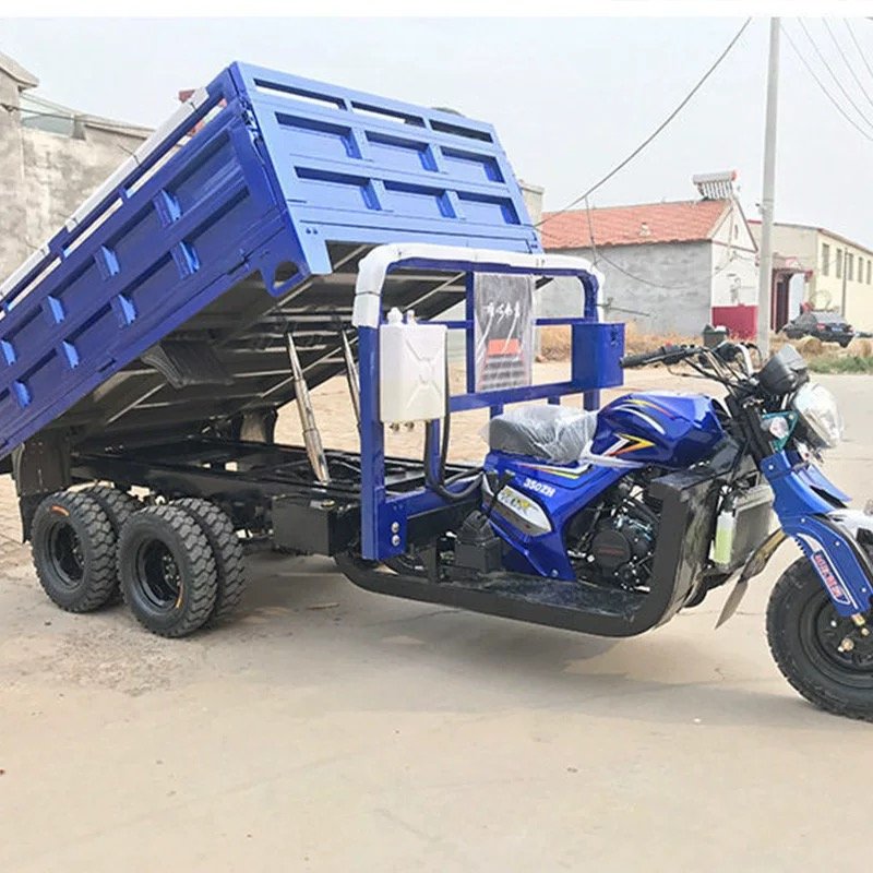 9-wheeled motor vehiclelPowerful Heavy Loading Double Axle Wheel Cargo Tricycle with Hydraulic Dumper