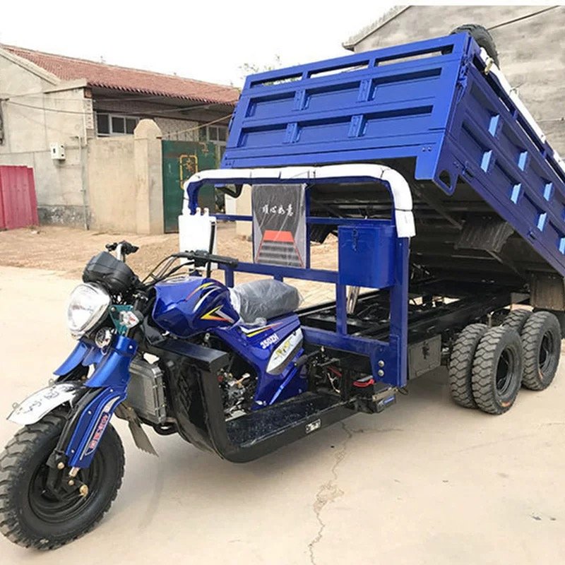 9-wheeled motor vehiclelPowerful Heavy Loading Double Axle Wheel Cargo Tricycle with Hydraulic Dumper