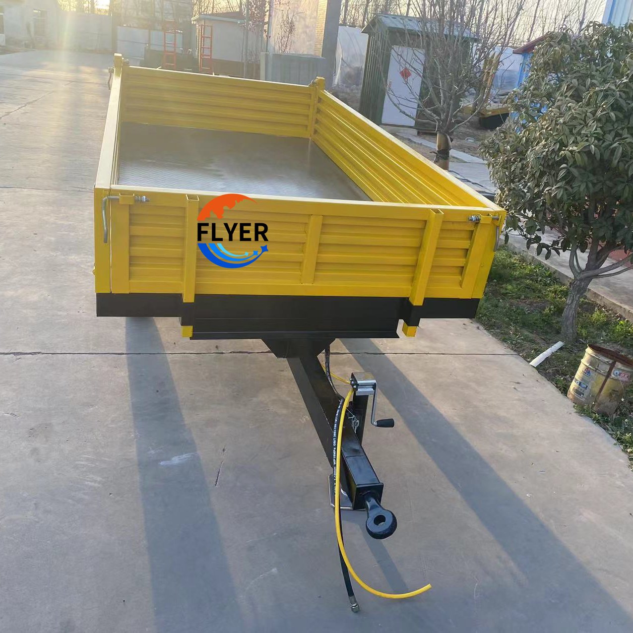 Single Axle Trailer WITH TRACTOR Tipping Single Action Oil Cylinder,oil Connection in Thread,gas Connection TRACTOR