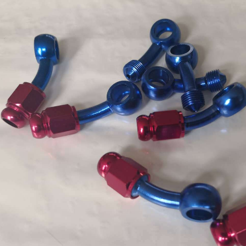 An3 Aluminium Motorcycle Hose Color Quick Coupling Banjo Eye Fitting for Ptfe Nylon Stainless Steel Braided Brake Oil Hose Line