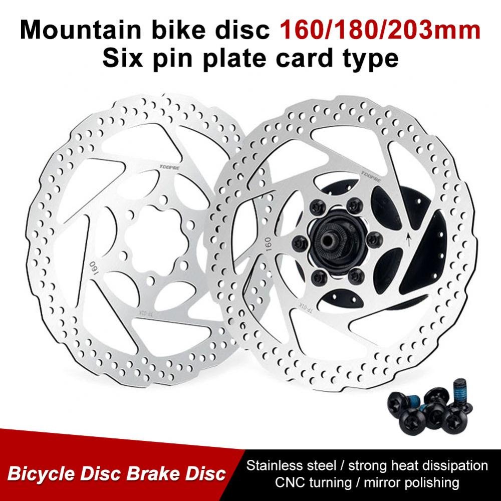 TOOPRE Stainless Steel Rotor Disc Brake 160mm/203mm Bike Brake Rotor Centerline for MTB Road Bike Electric Scooter Parts