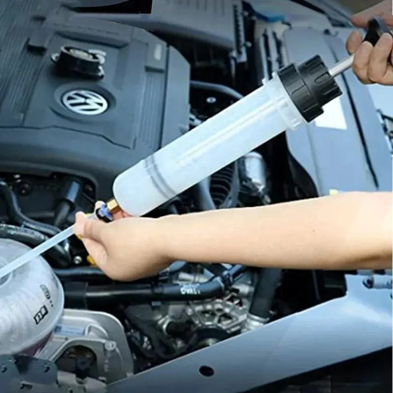 Auto Oil Change Syringe with Hose Manual Fuel Suction & Filler Fluid Oil Change Evacuator Pump Car Brake Fluid Oil Extractor