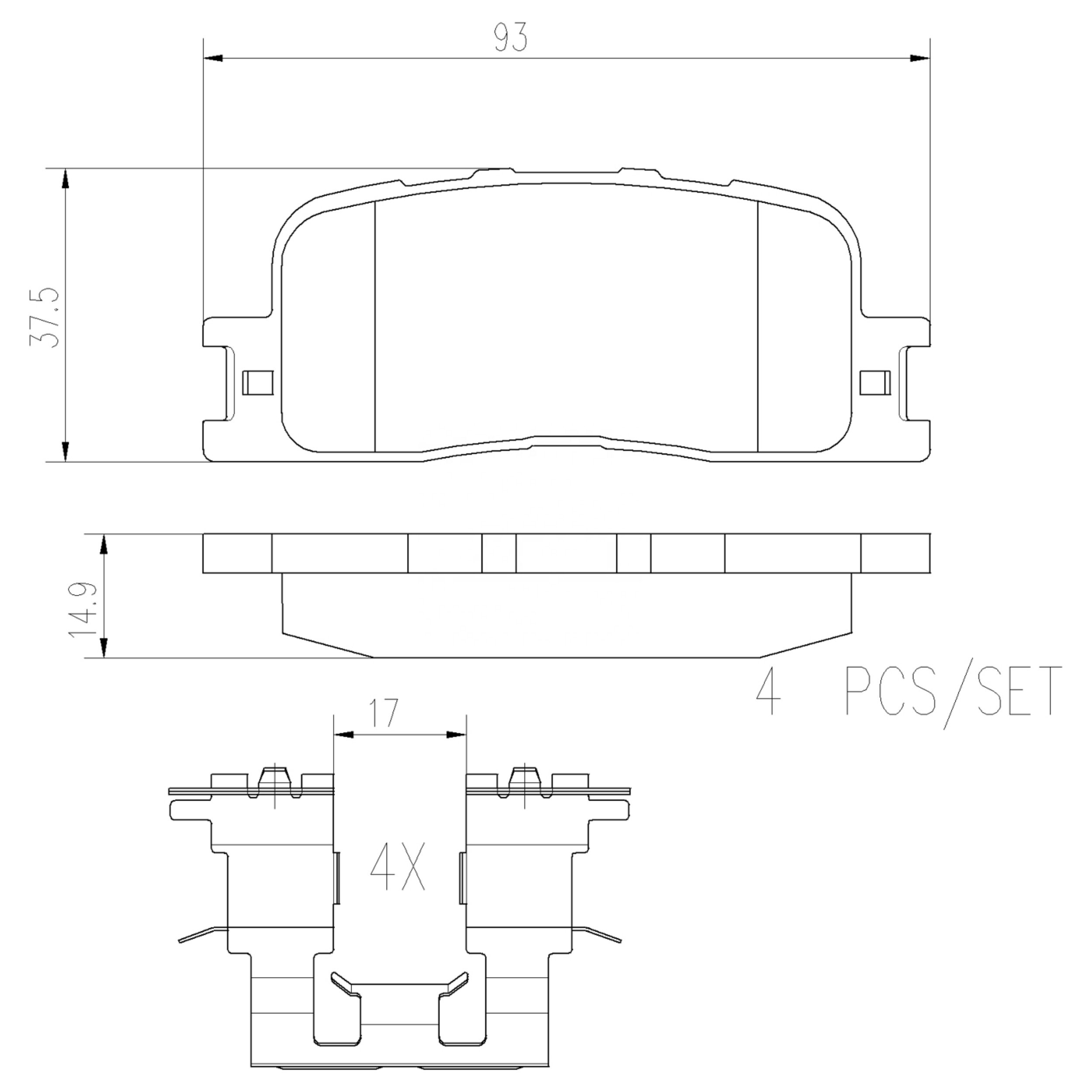 High Performance Factory Auto Parts Brake Pads (Pastillas De Freno) OEM Disc D885/wva 23702 Is Rear Axle Brake for LEXUS/TOYOTA