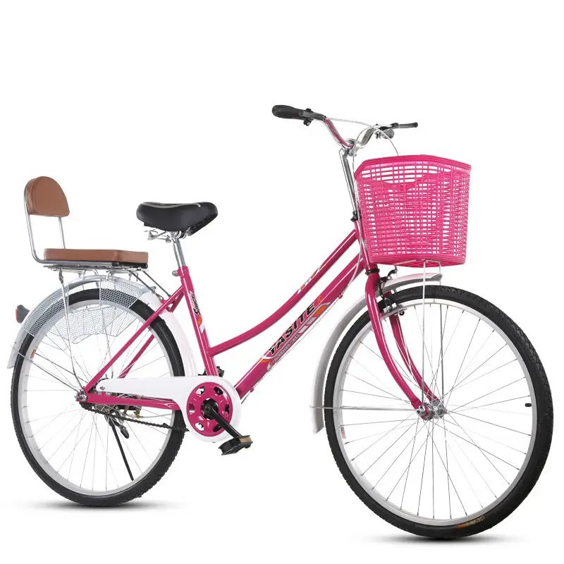 Old Model 26inch Adult Bicycle Cheap comfort City Bikes Compact City Bike 26 Bicicleta De Ciu with Basket and Rear Seat