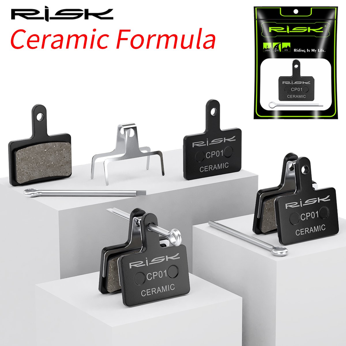 CP01 RISK Ceramic Bicycle Disc Rotor Braking Pads MTB Mountain Bike Disc Brake Pads