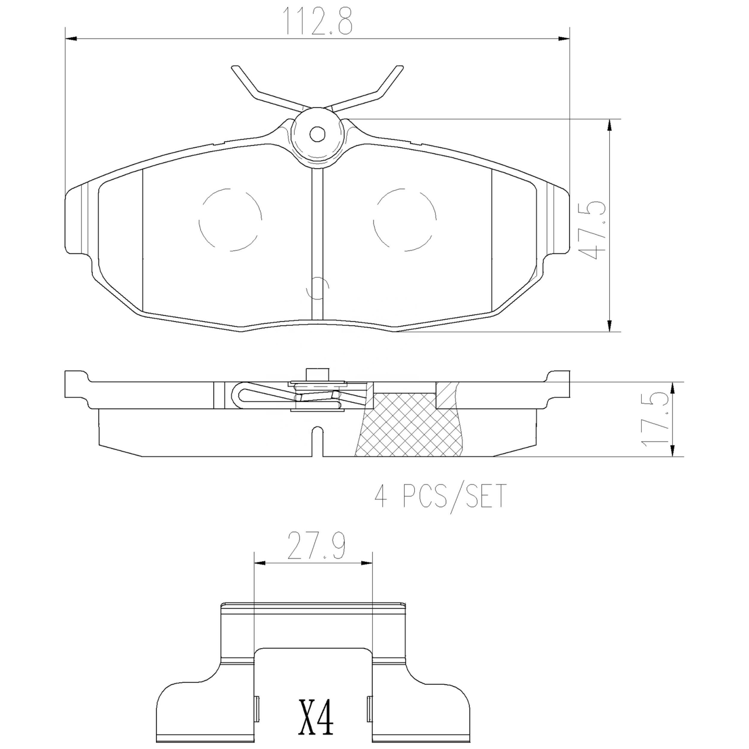 High Performance Factory Auto Parts Brake Pads (Pastillas De Freno) OEM Disc D1082 Is Front/Rear Axle Brake for FORD