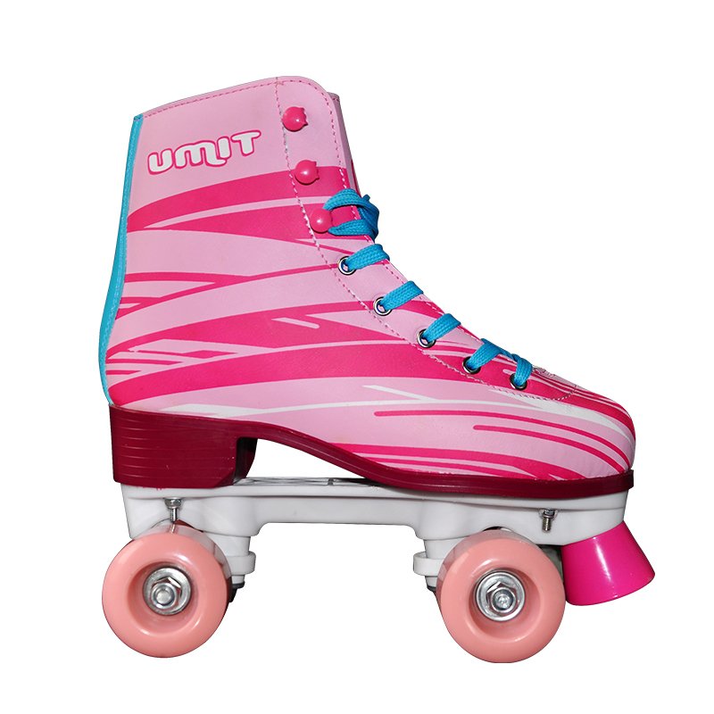 Beautiful Colorful Flower pink Wheels Brake Four Wheel Roller Skate Shoes