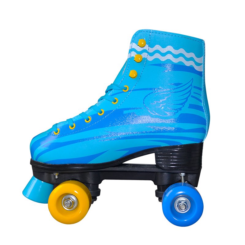 Beautiful Colorful Flower pink Wheels Brake Four Wheel Roller Skate Shoes