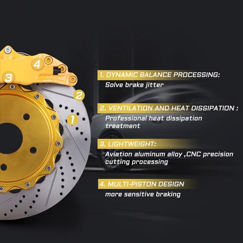 5200 4 Piston Big Brake Caliper Kit Rear 2 Front For BMW X3 F32 Ford Focus MK4 Infiniti Q50 Nissan R33 Honda Fit
