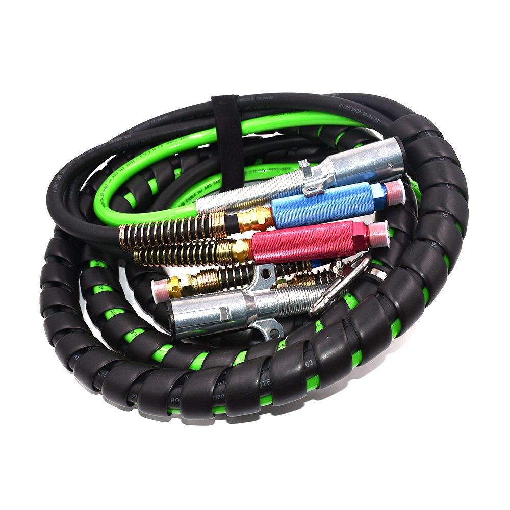 High Quality Abs air Power Lines 15 Foot 3-in-one Cable with Sae J1402 air Brake Hose Aluminium Grip