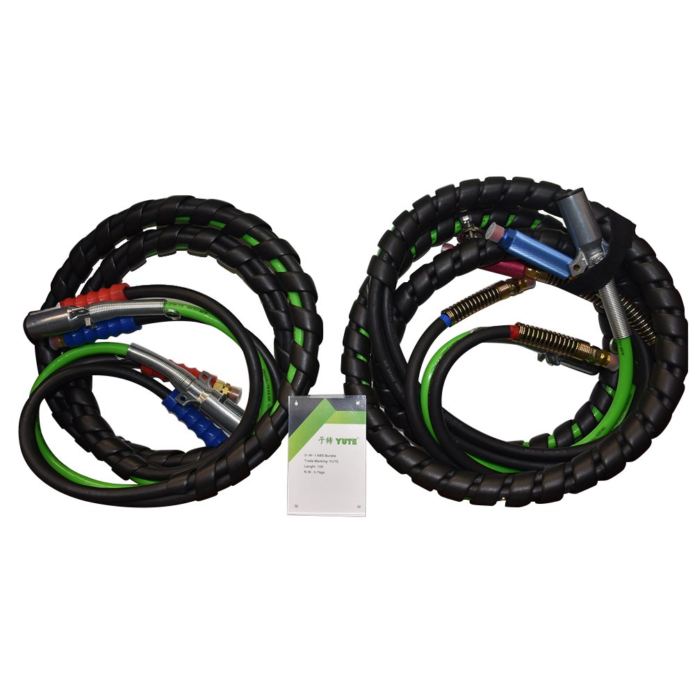 High Quality Abs air Power Lines 15 Foot 3-in-one Cable with Sae J1402 air Brake Hose Aluminium Grip