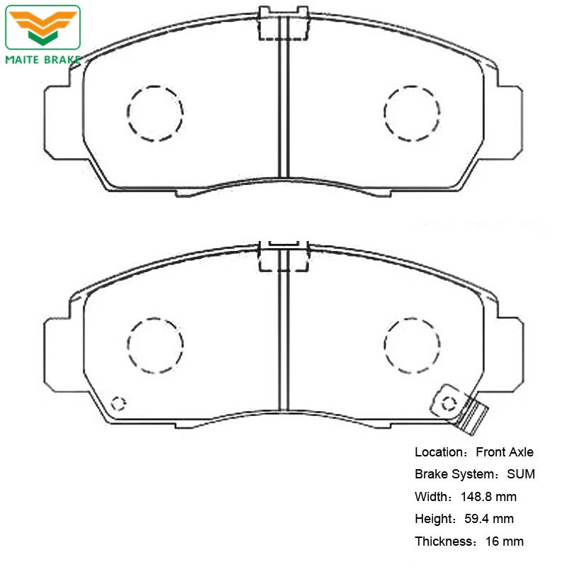 Various Formula Metallic Noiseless Brake Pad 45022Sdba10 45022Sdda00 45022Sdda10 for Honda Accord6 Cylinder Man Trans 203207