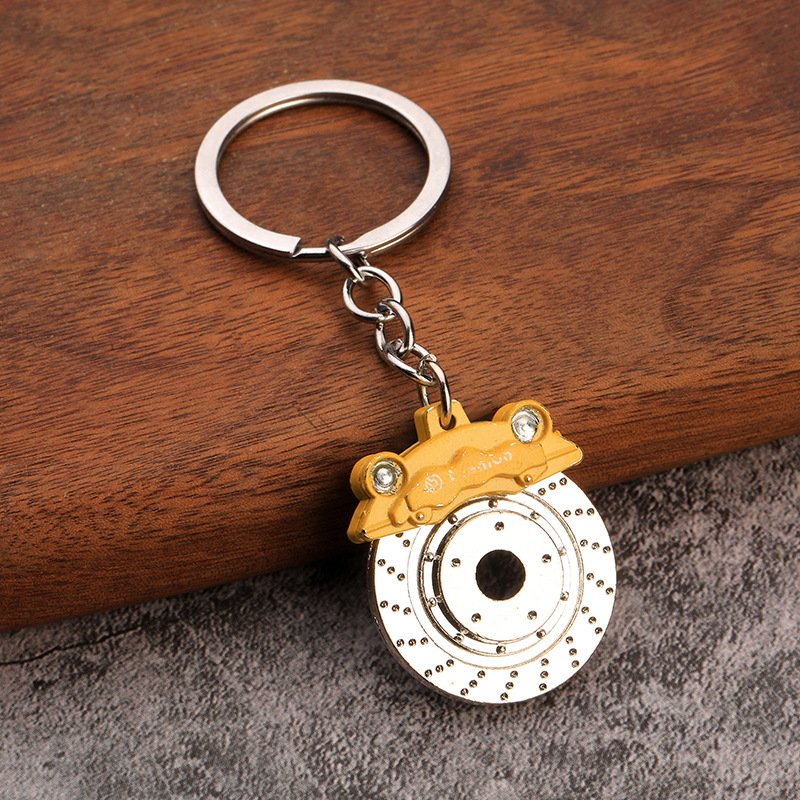 Hot Sale Automotive Car Part Keychain Metal Pendant Brake Disc Car Caliper Brake Pad Key Chain for Gift