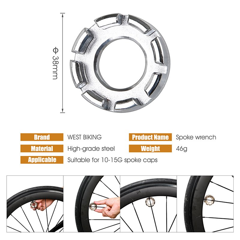 WEST BIKING Bicycle Extractor Freewheel Remover Tool Kit Spoke Wench Bike Chain Brake Bottom Bracket Removal 6 Wrench Tool Set