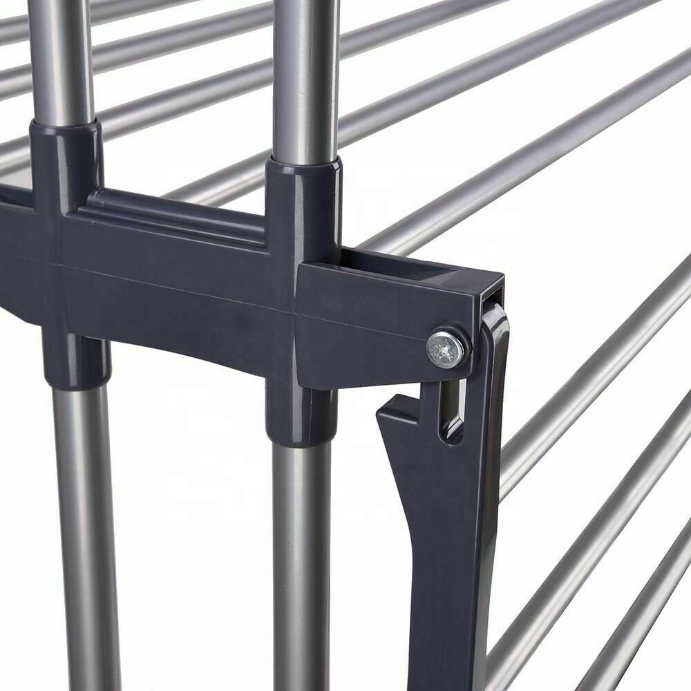 3 Layers Stainless Steel Portable Fordable Stand Clothes Drying Airer Home Storage Organization Clothes Dryer Rack Accessories