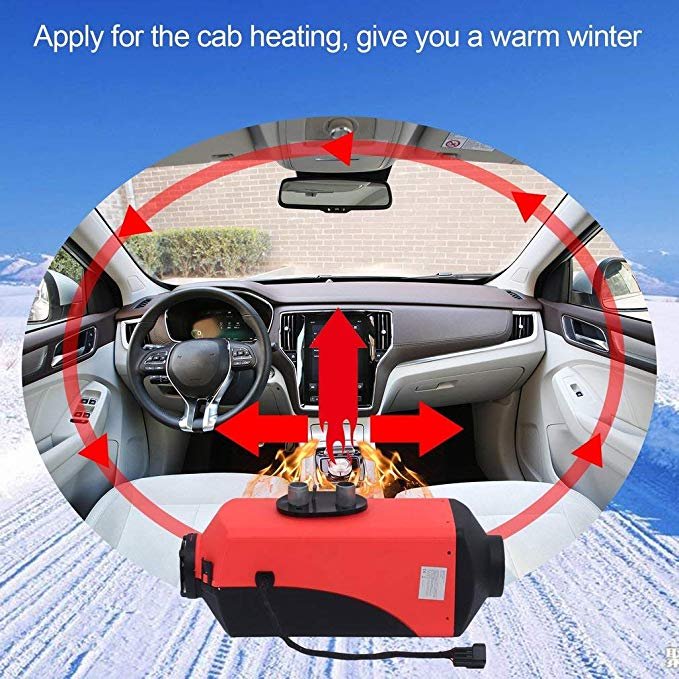 OkyRie 12V 24V 5KW Air Diesel Heater Metal 10L Tank Rotary Switch Diesel Parking Fuel Heater for Car Bus Trucks Motor-Home