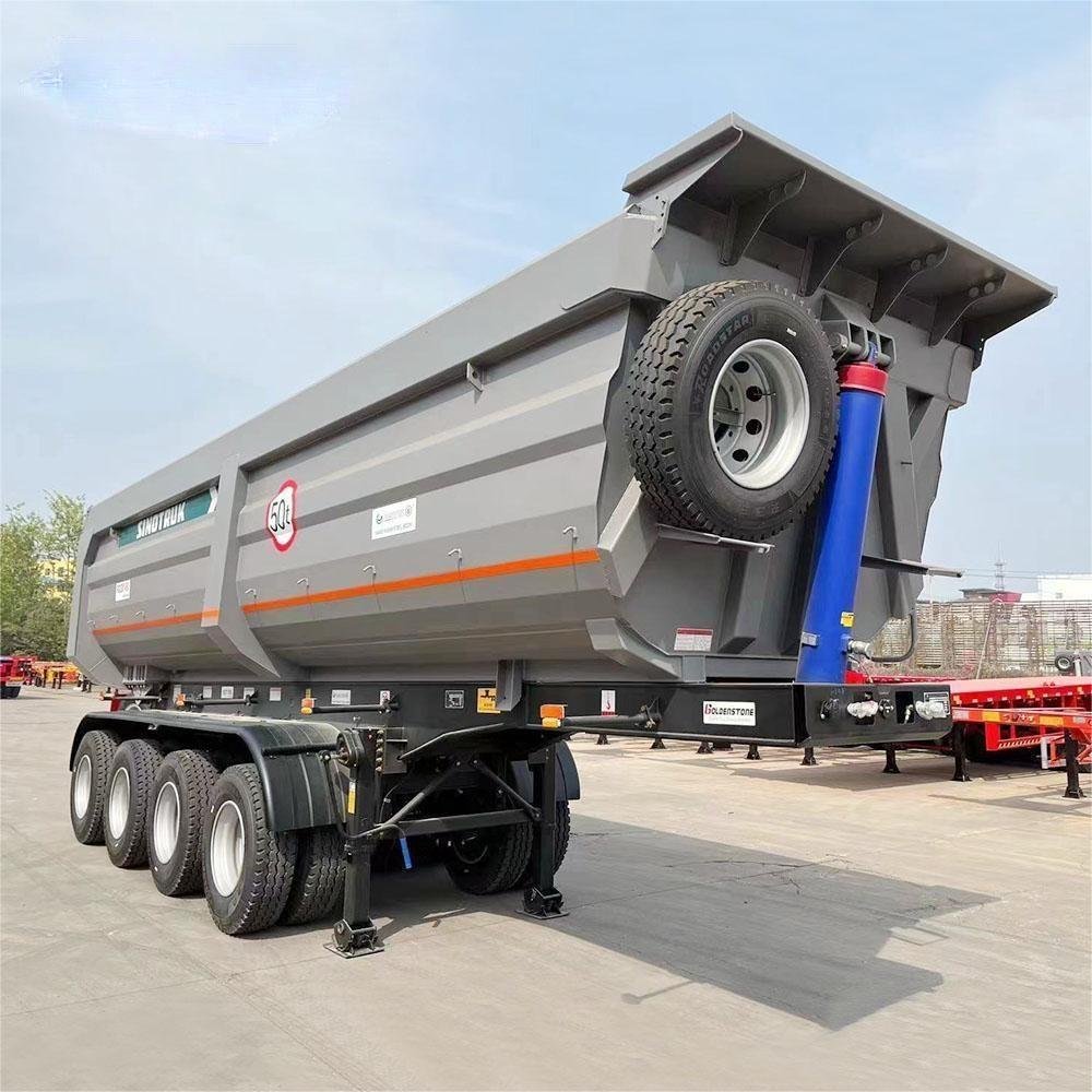 U Shape Hydraulic Cylinder Rear End Dump Tipping Tipper Sand Ore Dumper Box Van Semi Truck Trailer for Sale