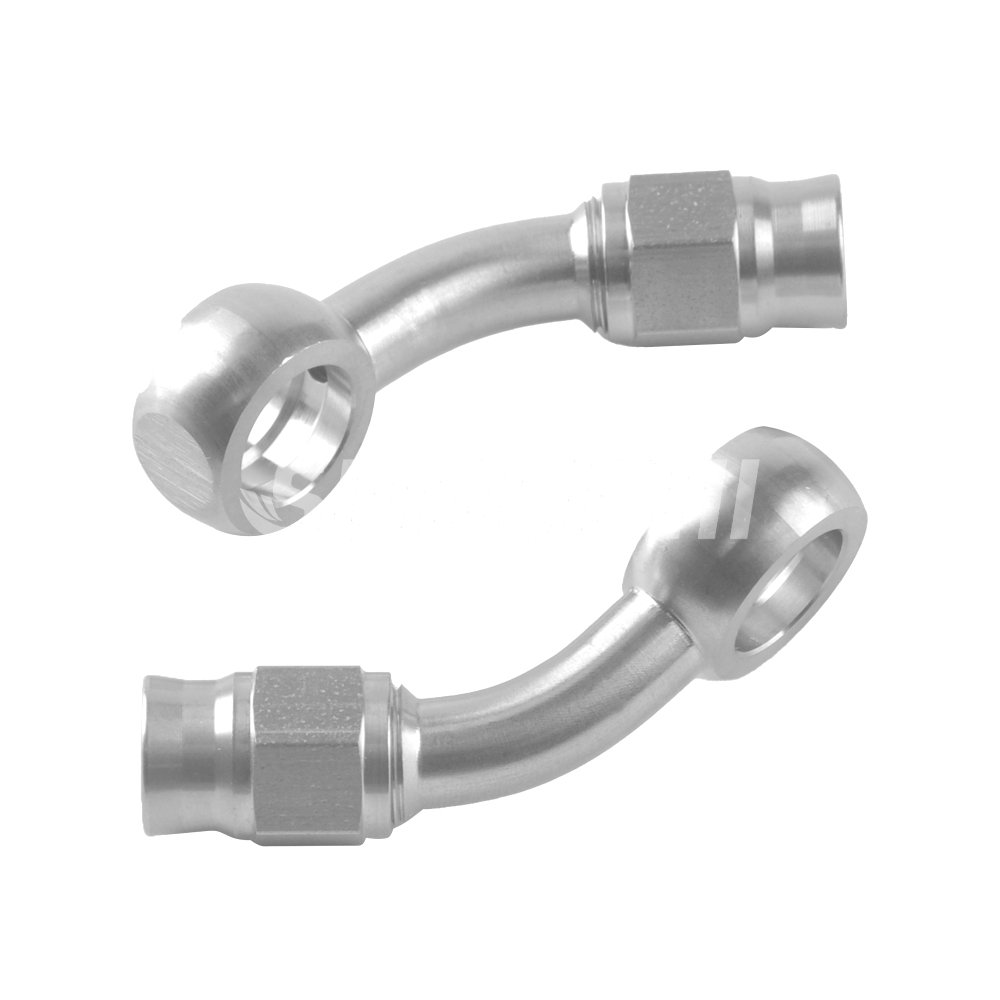 SUMEICHI Racing Parts 45 Degree Stainless Steel Brake Hose Banjo Fittings