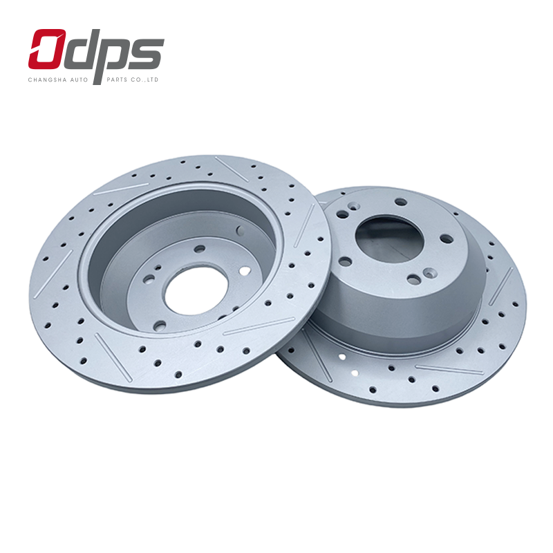 42510-TP6-A00 Rear Drilled and Slotted Ventilated Ceramic Brake Disc 244.9mm Durable Shockproof No Dust for Porsche and HONDA