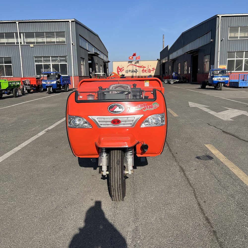Heavy-Duty Dual Beam Dual Frame One-Key Start Power-Assisted Brake Hydraulic Steering Thickened Cylinder Fuel Dump Tricycle