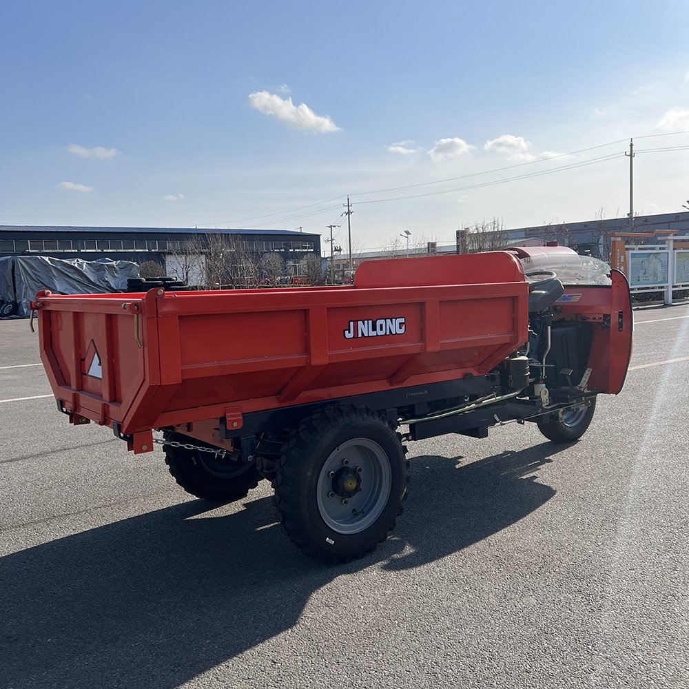 Heavy-Duty Dual Beam Dual Frame One-Key Start Power-Assisted Brake Hydraulic Steering Thickened Cylinder Fuel Dump Tricycle