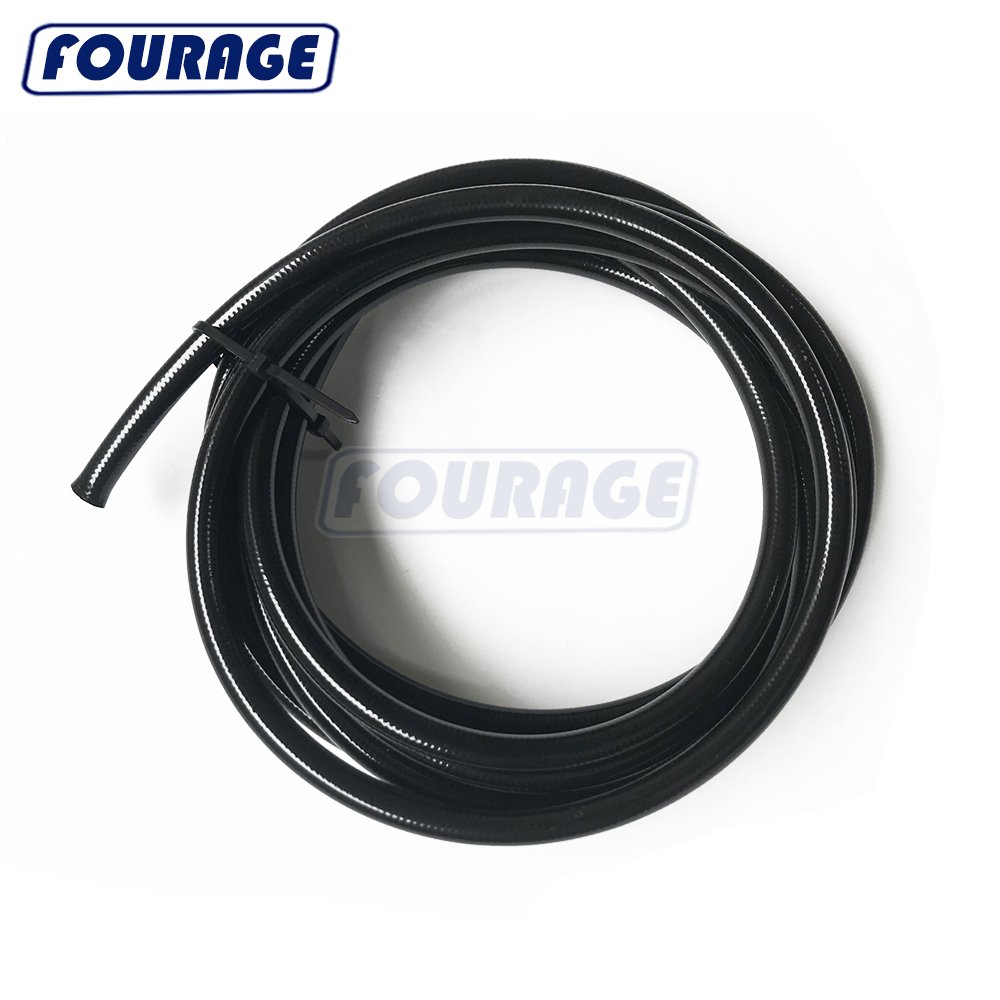 Auto Parts -3AN PTFE Hose Stainless Steel Braided Black PVC Covered / Coated AN3 1/8" ID PTFE Brake Line Hose