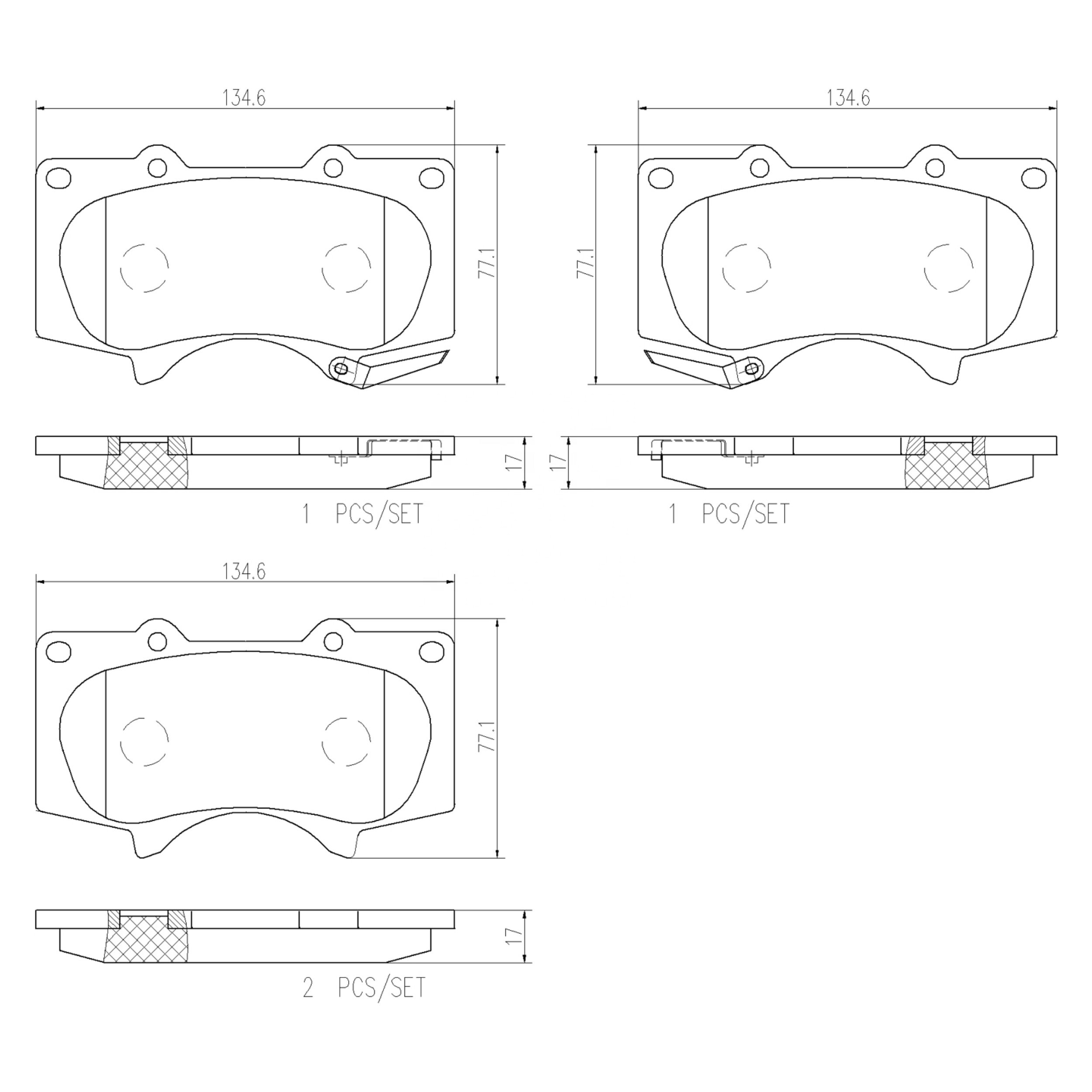 High Performance Factory Auto Parts Brake Pads (Pastillas De Freno) OEM Disc D976/wva 24024/24025 Is Front Axle Brake for TOYOTA