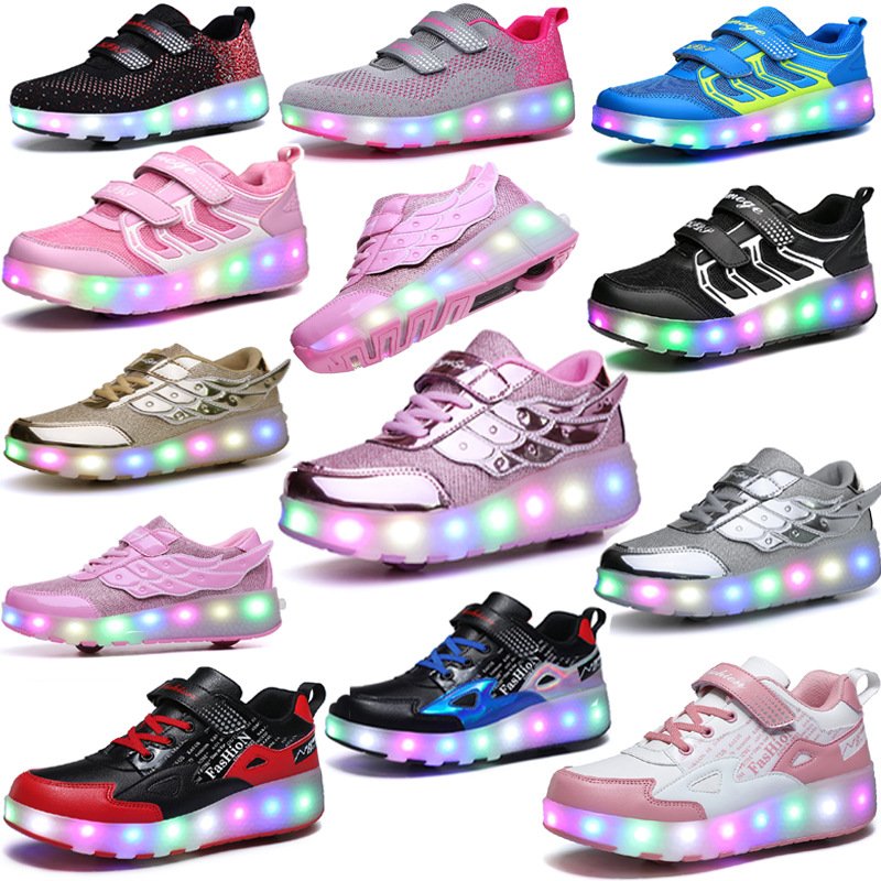 Black Derby Roller Skates 4 Shiny Wheel Classic Double-Row Roller Skates for Indoor and Outdoor