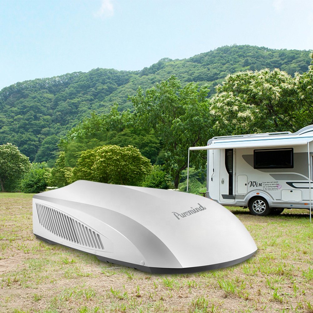 Puremind Newest R32 Domestic RV Air Conditioner Rooftop 110V 15000Btu Caravan AC Klimatizace Heating Cooling Fast for Camping
