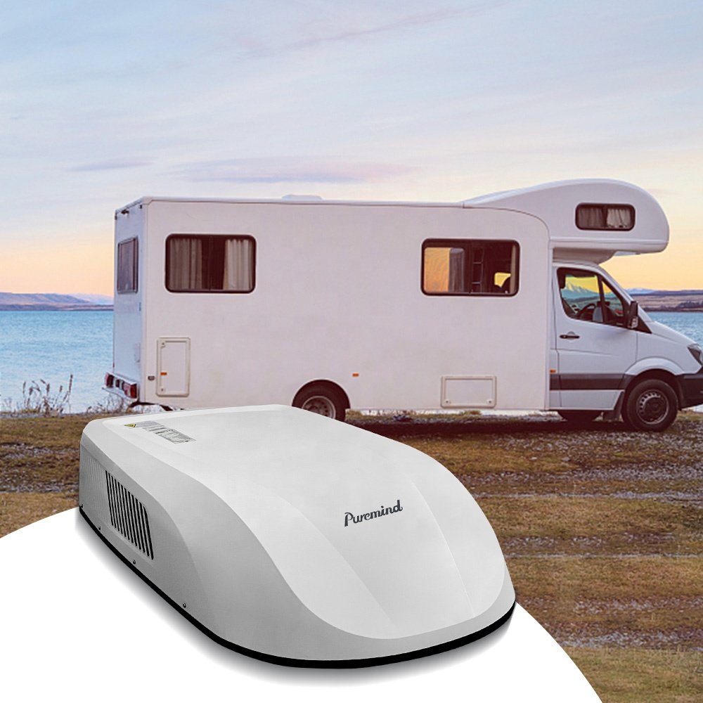 Puremind Newest R32 Domestic RV Air Conditioner Rooftop 110V 15000Btu Caravan AC Klimatizace Heating Cooling Fast for Camping