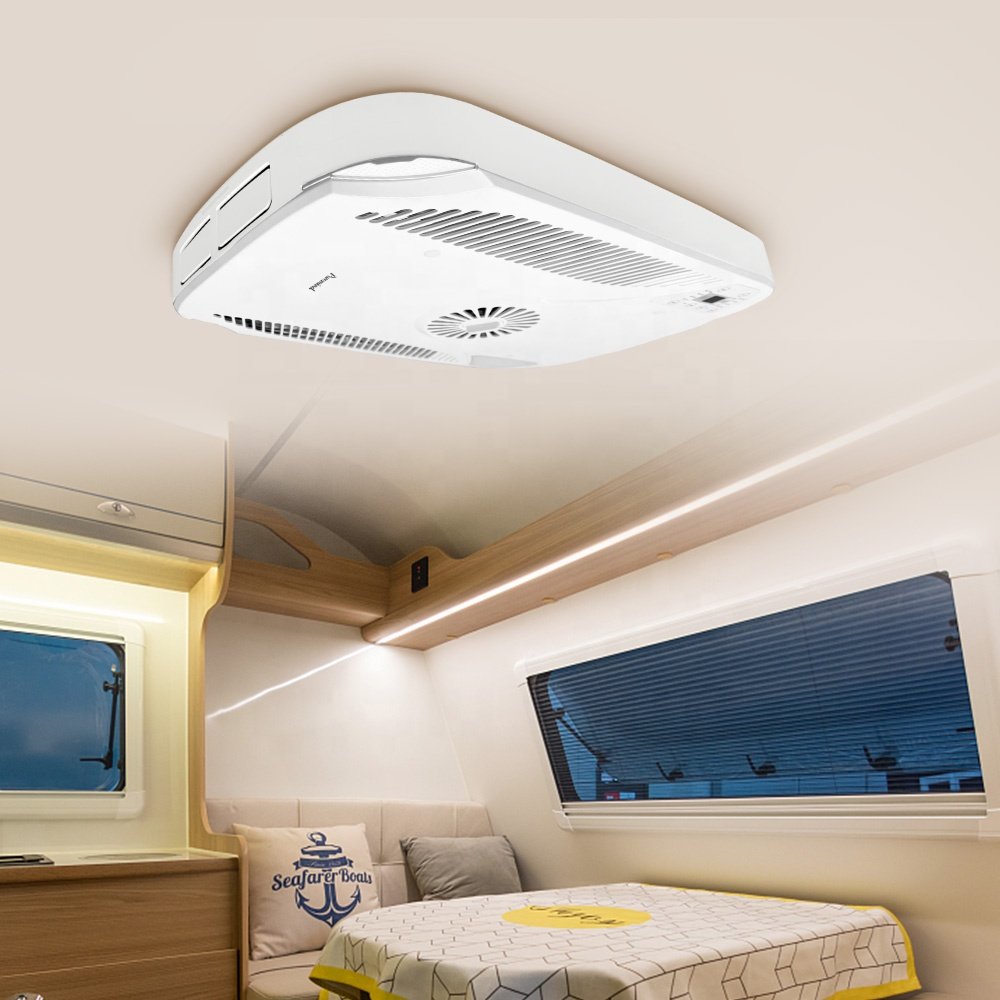 Puremind Newest R32 Domestic RV Air Conditioner Rooftop 110V 15000Btu Caravan AC Klimatizace Heating Cooling Fast for Camping