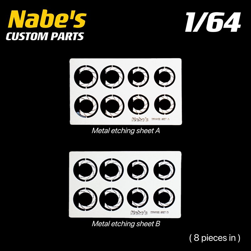 Nabes Chika Wheels Brake Set 8.9mm & 9.7mm Plastic Disc Kit with 1/64 & 1/64 Modify Spare Parts for 1:64 Car Models
