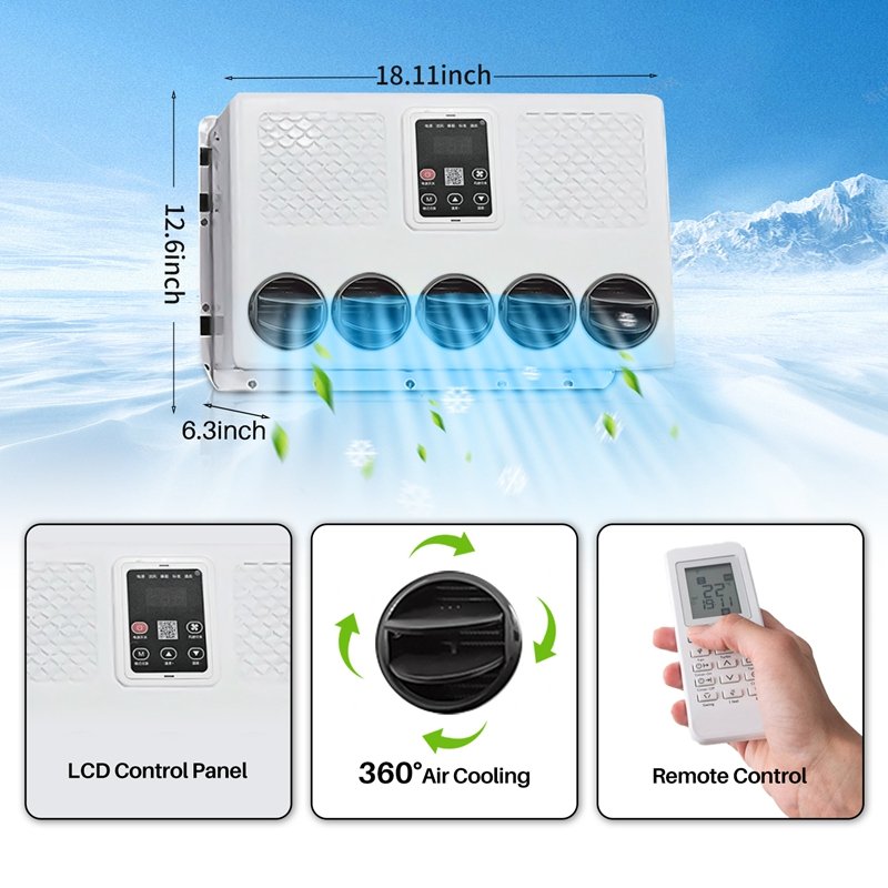 Auto Parking Air Conditioning 12v Semi Truck Apu Units 24v Rv Electric Air Conditioner for Cars Van