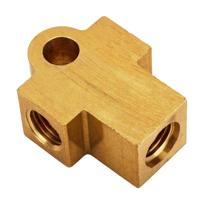 Forged Brass Steel Brake Line 'T' Tee Inverted Flare 1/4 Inch 3-Port Metric Fittings Female SAE Inverted Compression Fitting