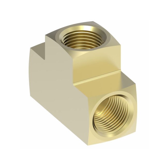 Forged Brass Steel Brake Line 'T' Tee Inverted Flare 1/4 Inch 3-Port Metric Fittings Female SAE Inverted Compression Fitting