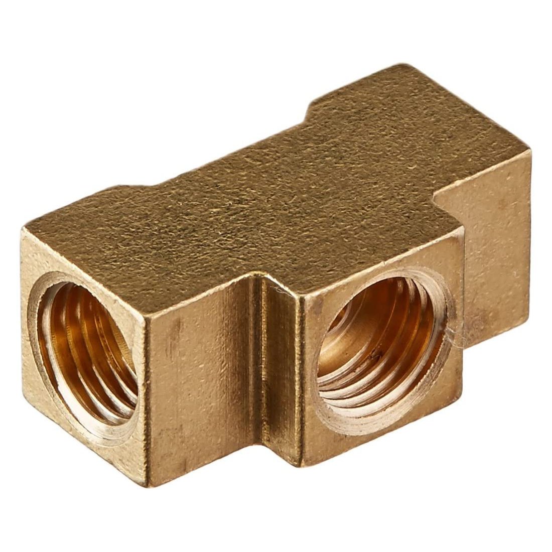 Forged Brass Steel Brake Line 'T' Tee Inverted Flare 1/4 Inch 3-Port Metric Fittings Female SAE Inverted Compression Fitting