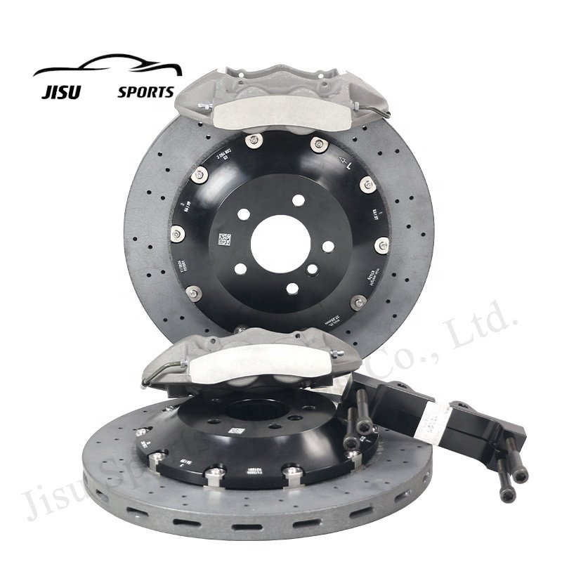 17 Inch GT4 4 Pot Brake Calipers With Carbon Fiber Ceramic Brake Disc Kits Rear 330-400MM for Toyota LC200 300 Highlander VW CC