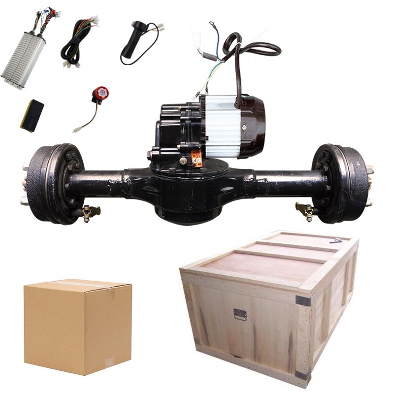 80cm 1500W Rear Axle Assy 1:33 Rear Differential Gearbox Fit for Electric Tricycle Motorcycle Drive Rear Axles Spare Parts