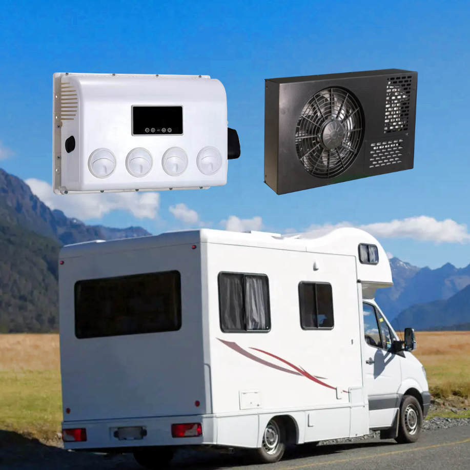 Transport Truck Air Conditioner AC.161.113.03 Split White 12V Ultra Thin Parking AC RV Electric Battery Auto Parking Conditioner