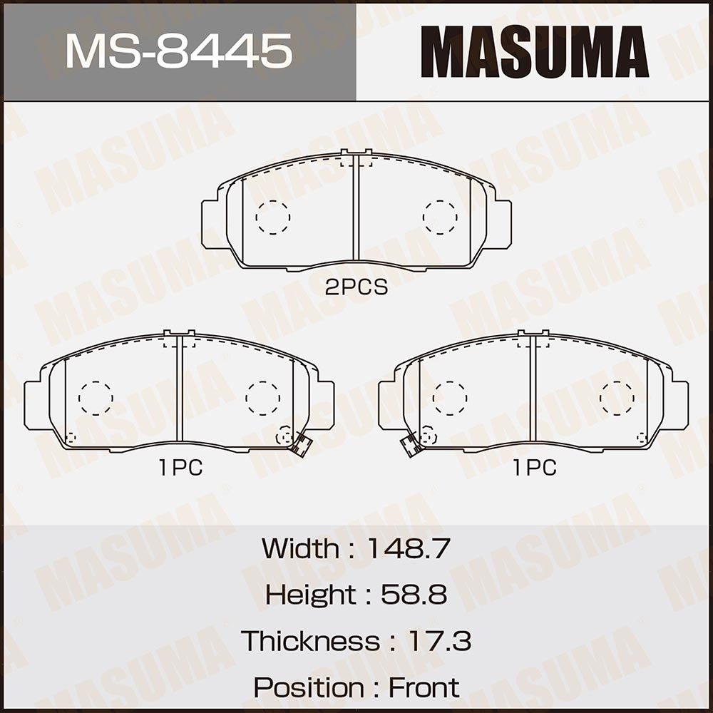 MASUMA Look for Distributors MS-8445N Auto Parts and Accessories Ceramic Brake Pad for Honda Civic Accord 06450-S0K-J01