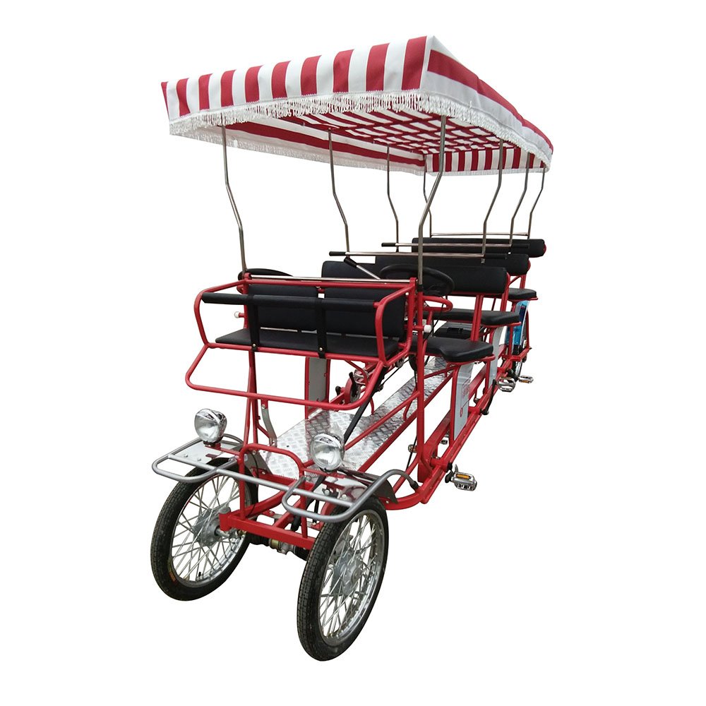 Four Person or 6 People Surrey Bicycle Quadricycle Sightseeing Ebike for Vacation