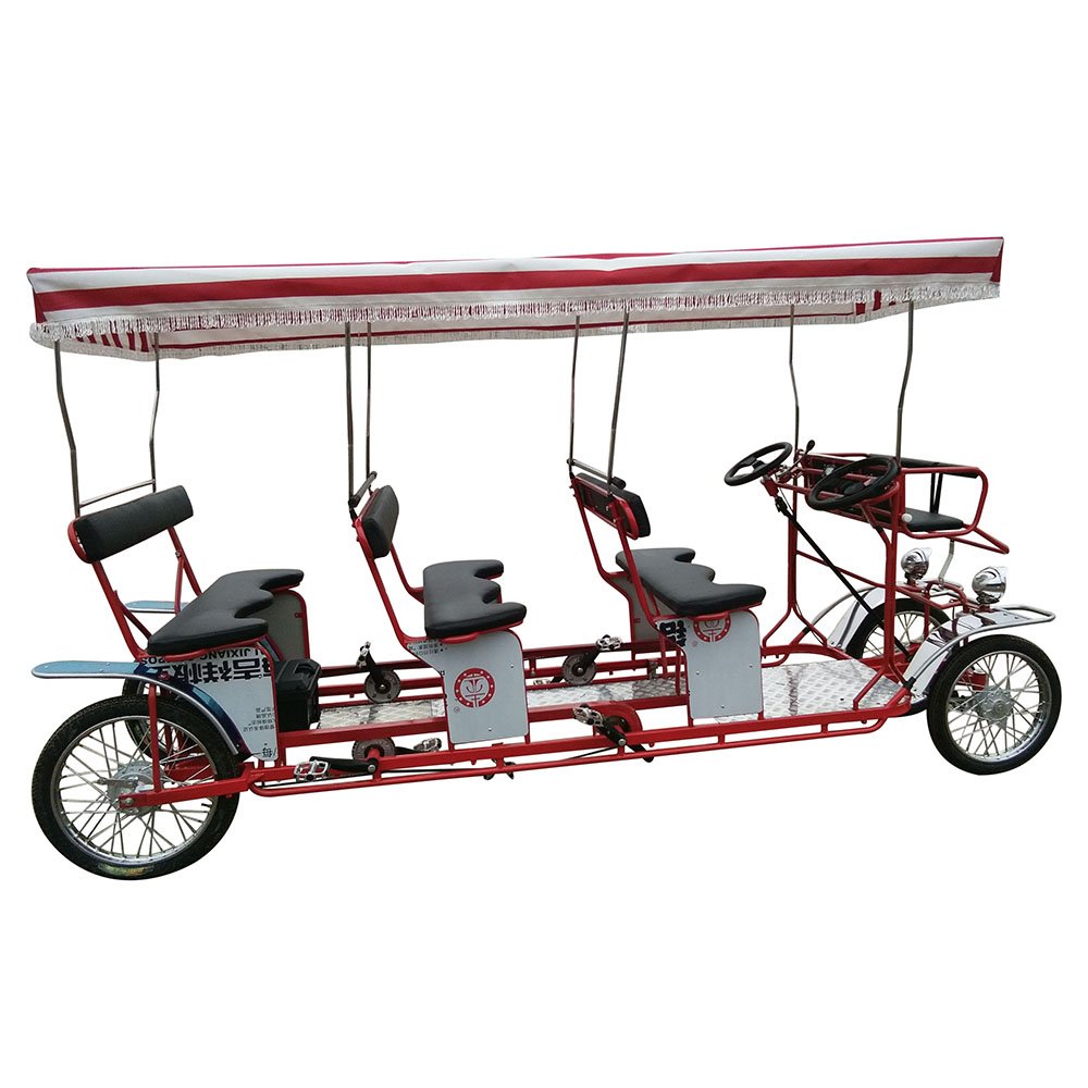Four Person or 6 People Surrey Bicycle Quadricycle Sightseeing Ebike for Vacation