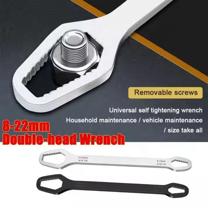 IRONDONKEY Bicycle Repair Tool 16 in 1 Universal 8-22mm Double Head Wrench Self Tightening Adjustable Plum Blossom Wrench