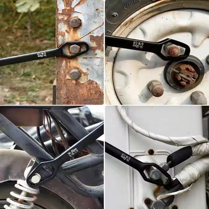 IRONDONKEY Bicycle Repair Tool 16 in 1 Universal 8-22mm Double Head Wrench Self Tightening Adjustable Plum Blossom Wrench