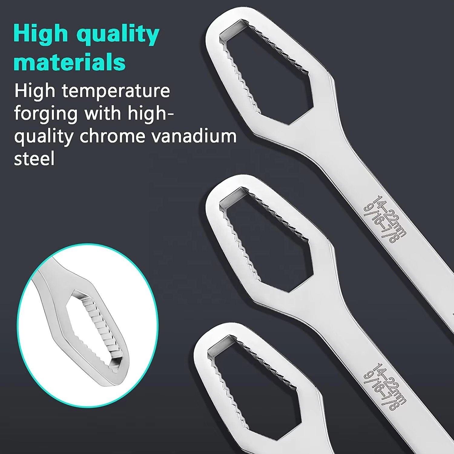 IRONDONKEY Bicycle Repair Tool 16 in 1 Universal 8-22mm Double Head Wrench Self Tightening Adjustable Plum Blossom Wrench