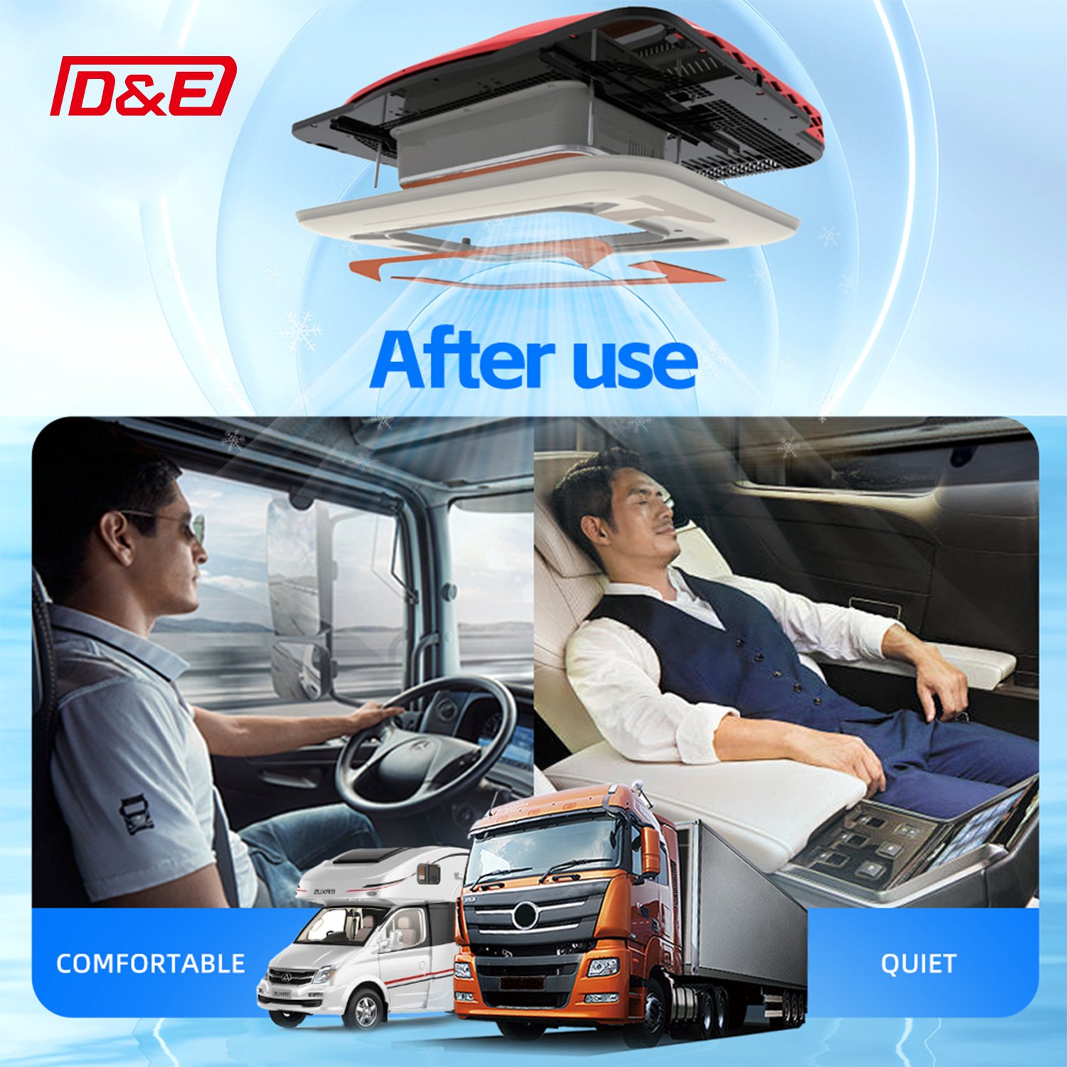 Popular Sales Rooftop Model 12V 24V Electric Parking Air Conditioner for Truck RV Van Camper